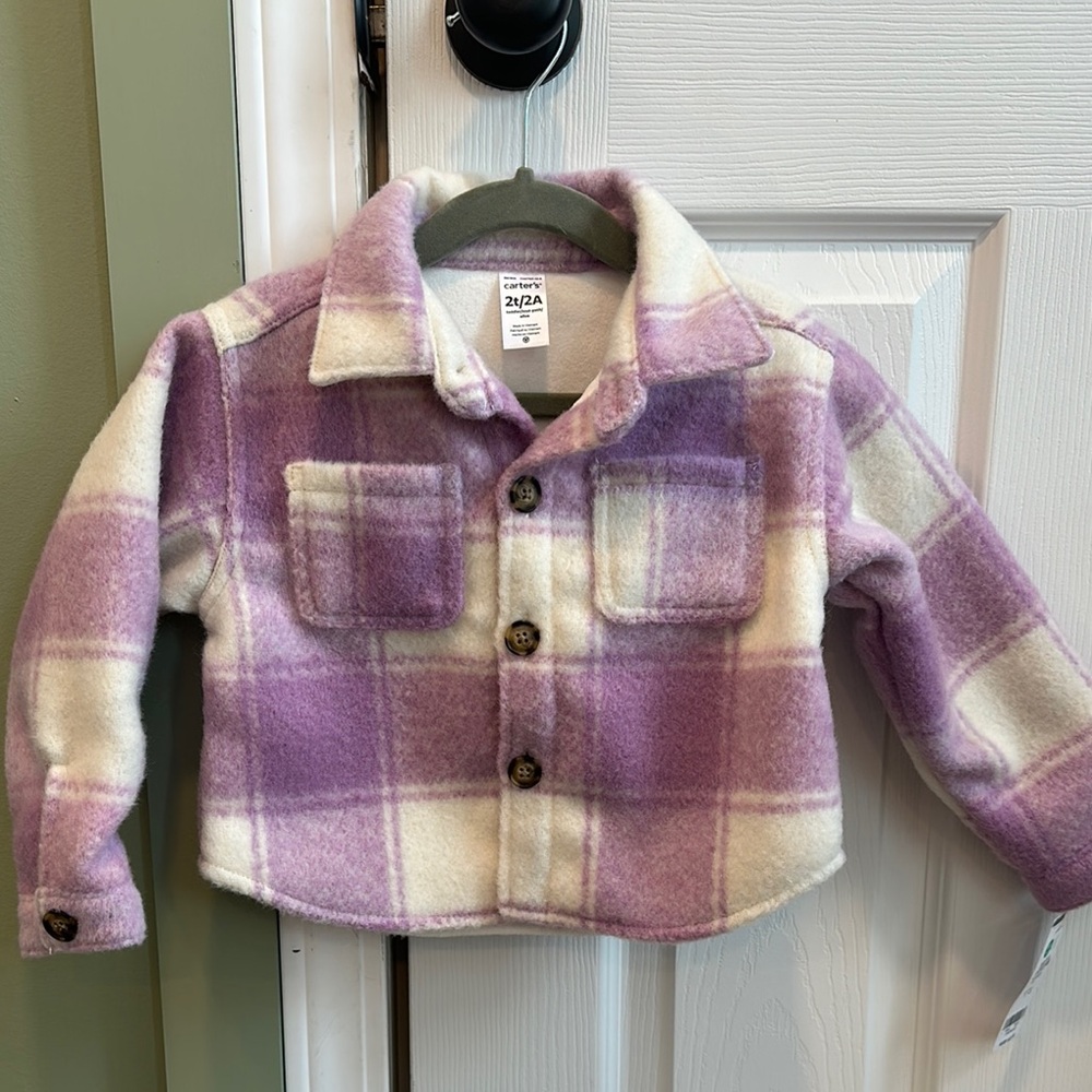 Carters Kids Purple Plaid Jacket